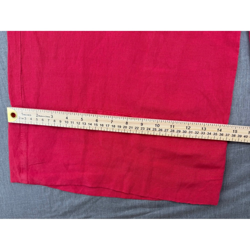 YFB Young Fabulous & Broke Red Linen Blend Wide Leg Drawstring Pants Womens S - Picture 5 of 7